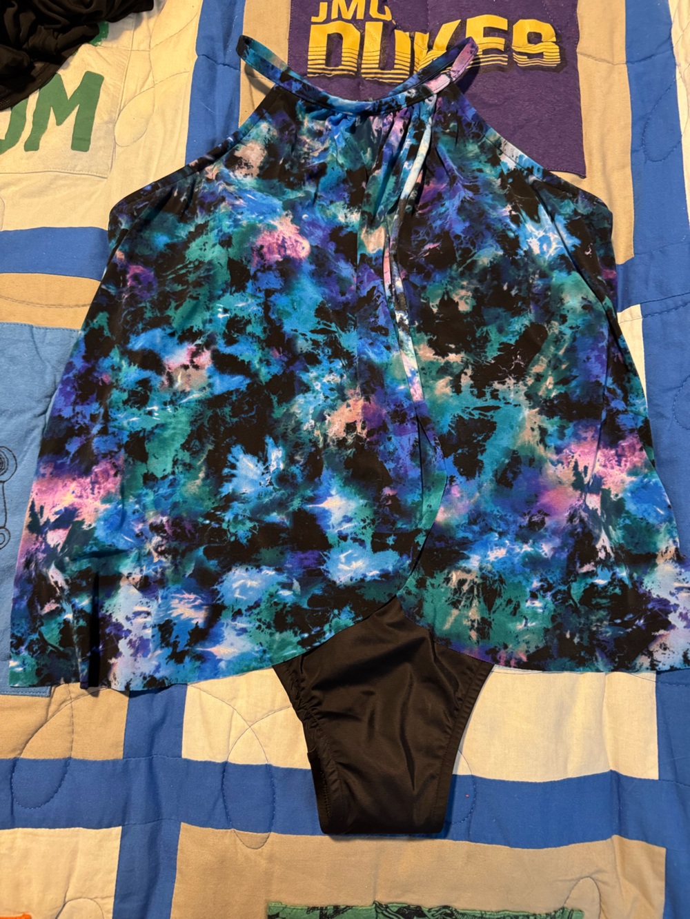 Magicsuit Blue Nail Accent Swirl Print Swimwear